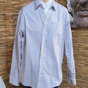 Men's Eddie Bauer LS Button Down Shirt in blue & white